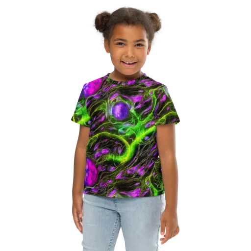 Neon Vine Reverie on a Kids Crew Neck T-Shirt