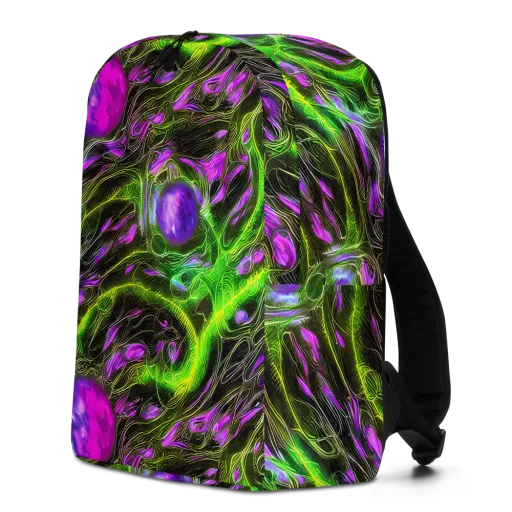 Neon Vine Reverie on a Minimalist Backpack