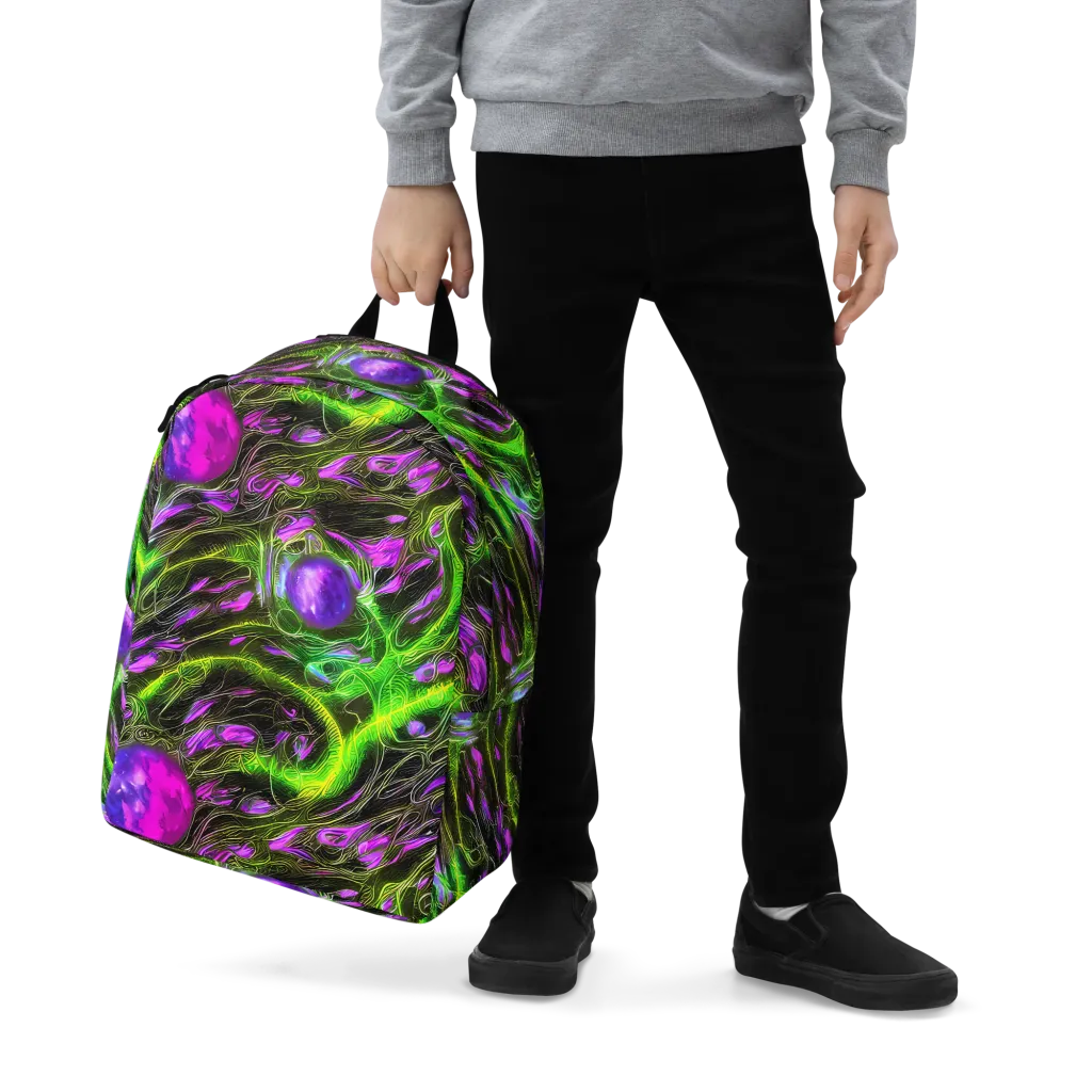 Neon Vine Reverie on Minimalist Backpack — Zoomed-in