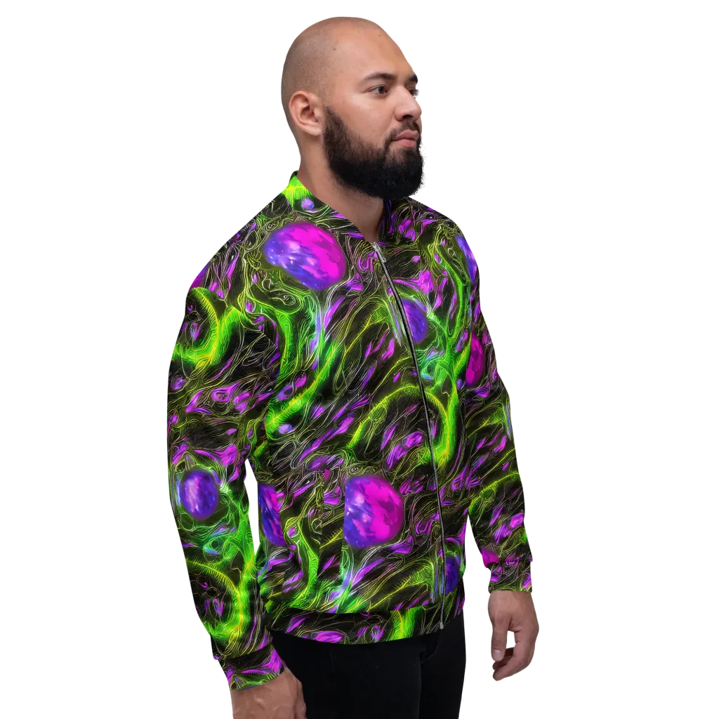 Neon Vine Reverie on Bomber Jacket — Right