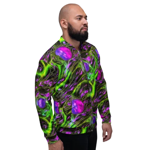 Neon Vine Reverie on a Bomber Jacket
