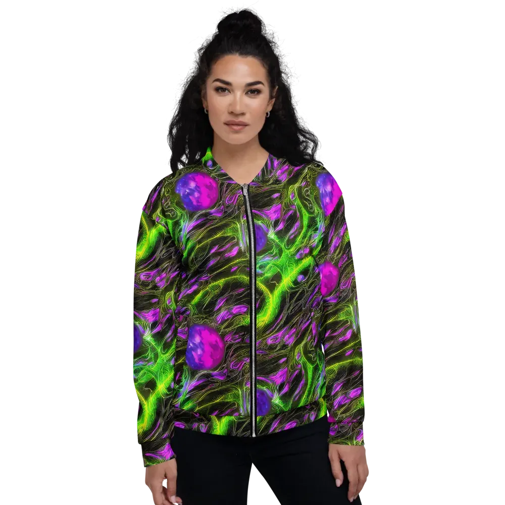 Neon Vine Reverie on Bomber Jacket — Front