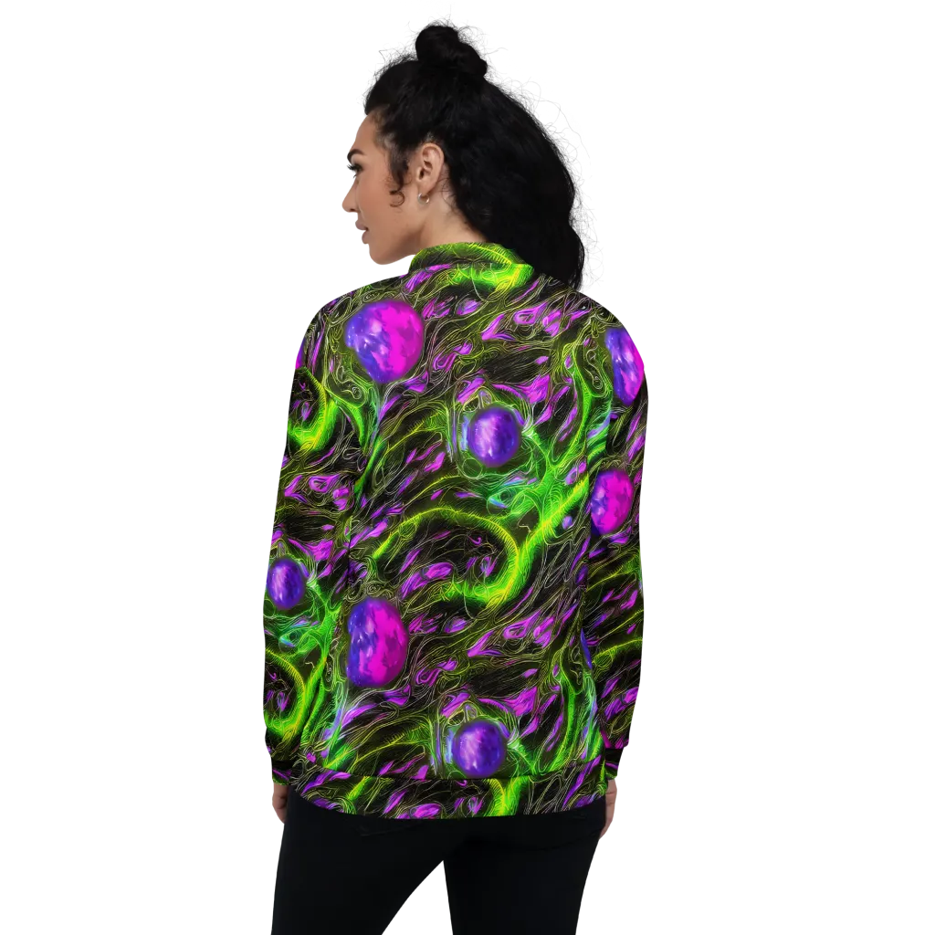 Neon Vine Reverie on Bomber Jacket — Back