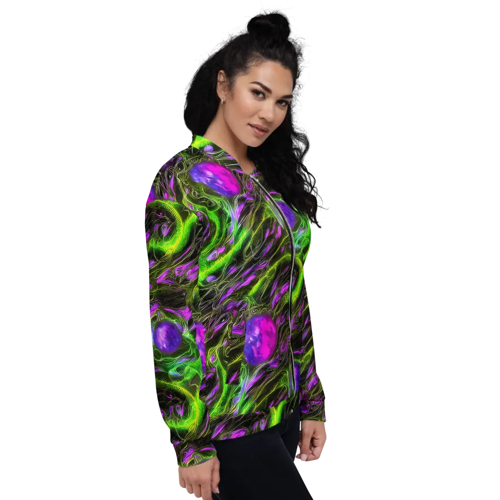 Neon Vine Reverie on Bomber Jacket — Right