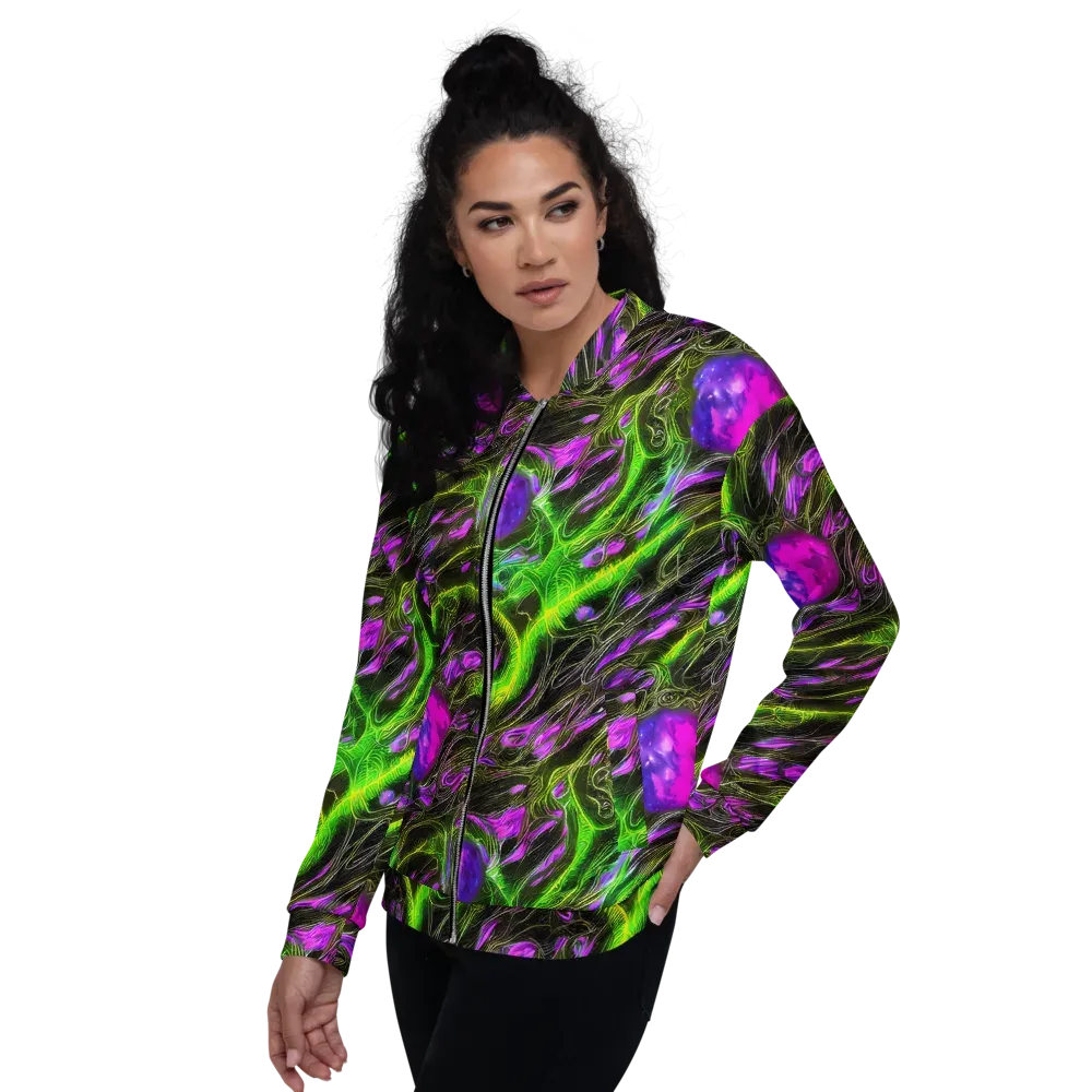 Neon Vine Reverie on Bomber Jacket — Left