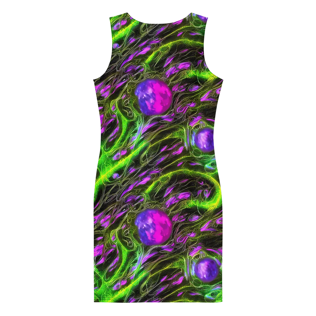 Neon Vine Reverie on Bodycon Dress — Back