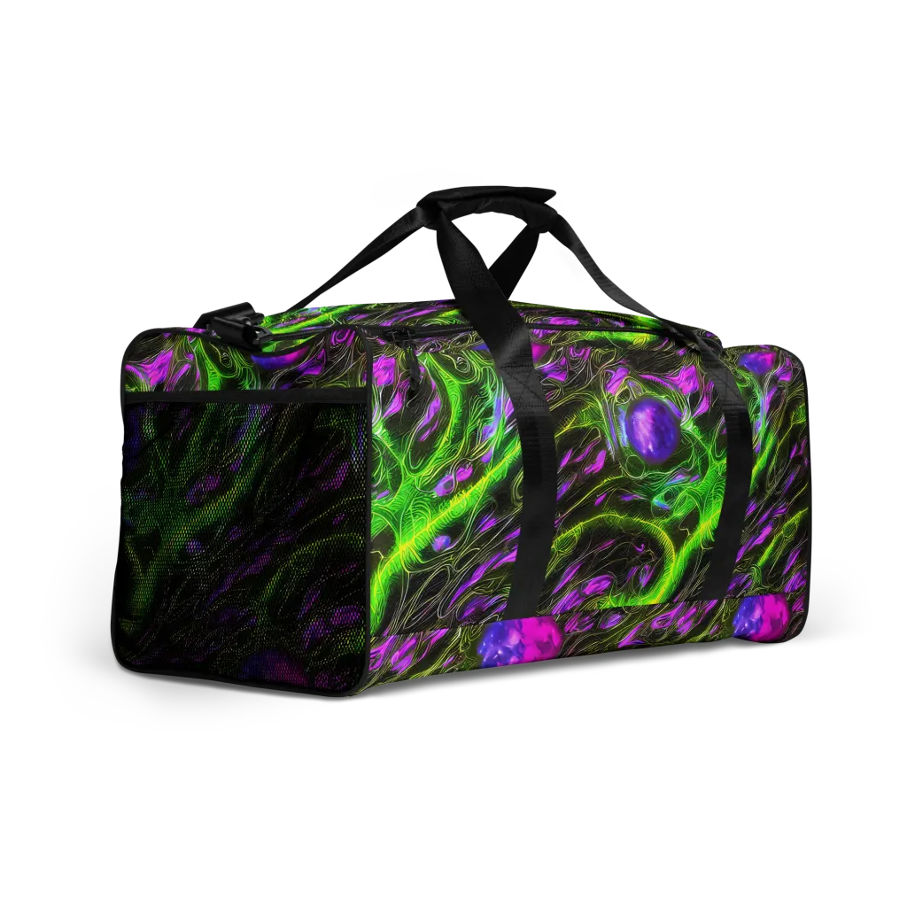 Neon Vine Reverie on Duffle Bag — Right Front