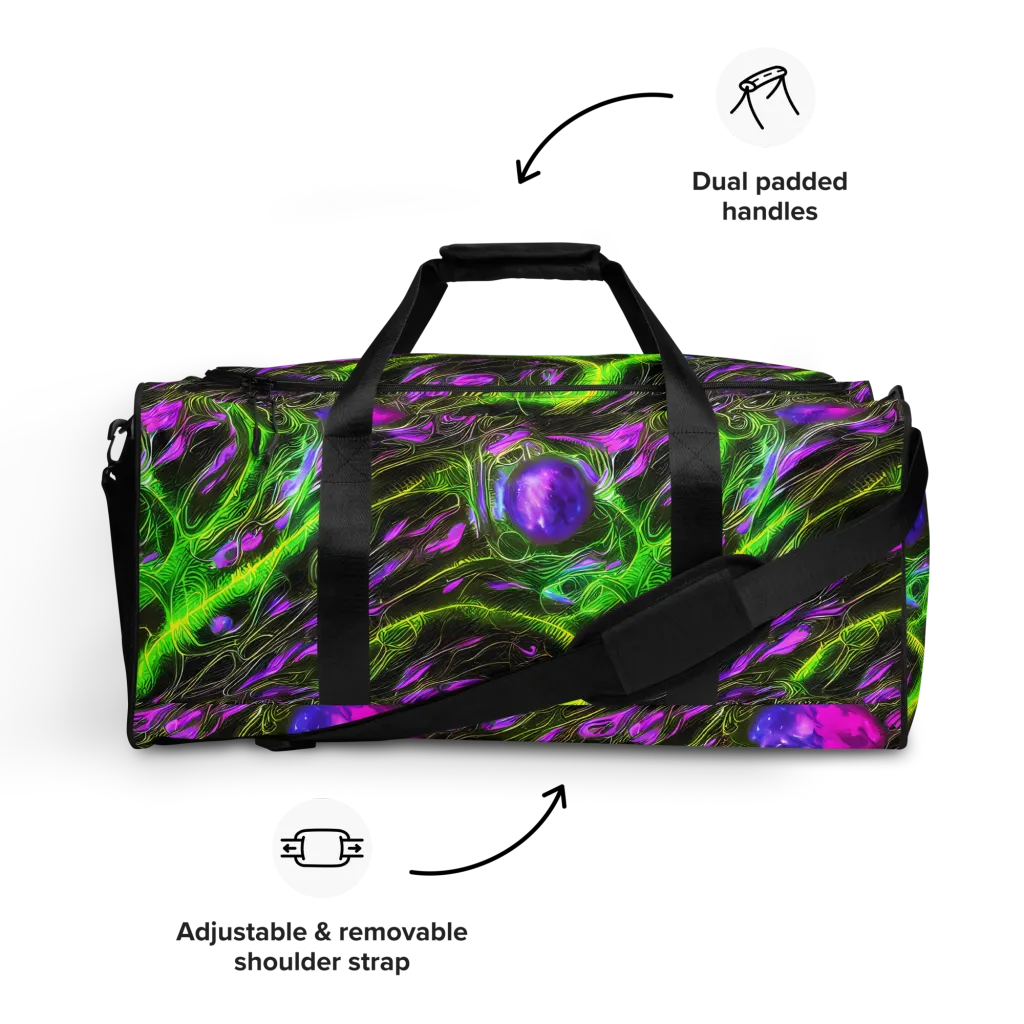 Neon Vine Reverie on Duffle Bag — Front