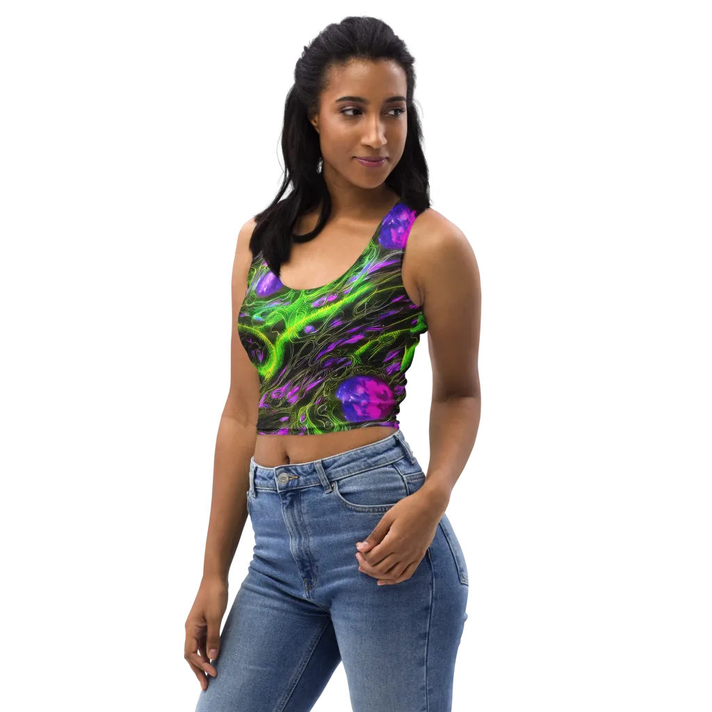 Neon Vine Reverie on Crop Top — Left Front