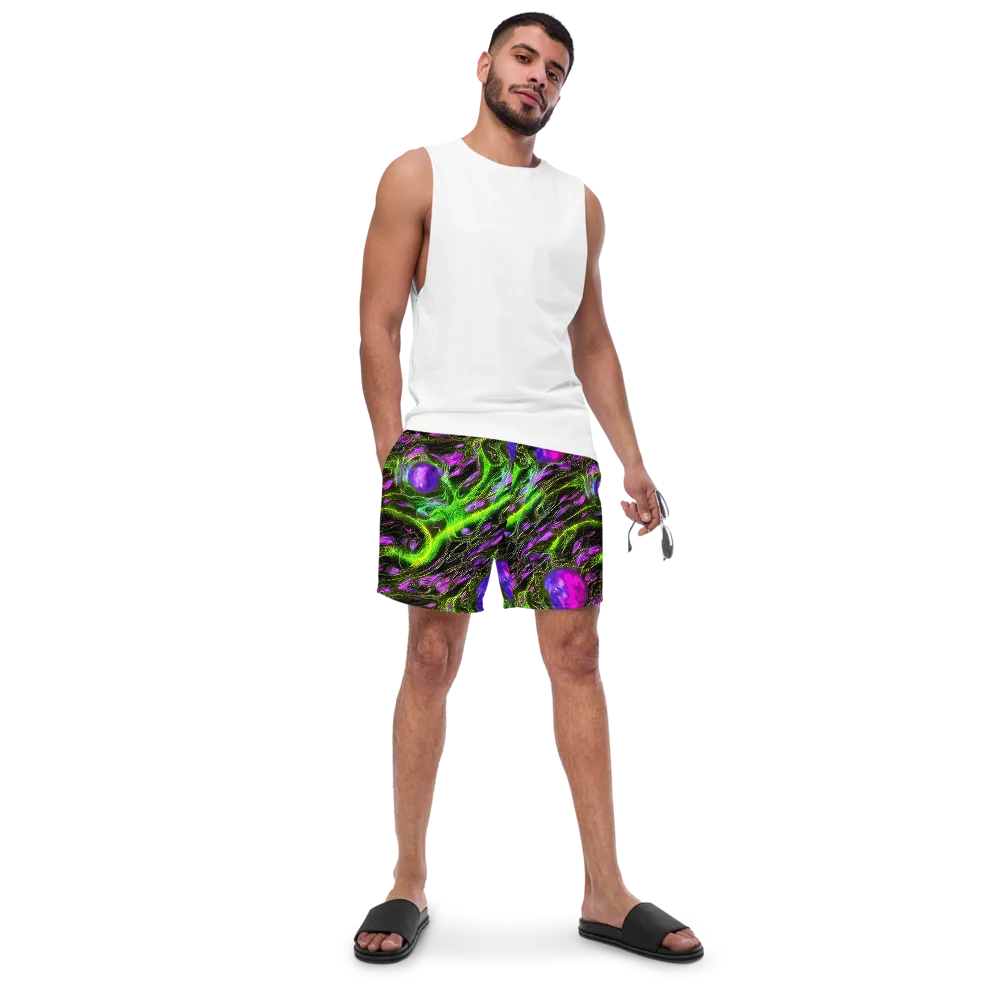 Neon Vine Reverie on Swim Trunks — Front