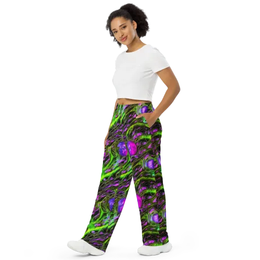 Neon Vine Reverie on a Wide-Leg Pants