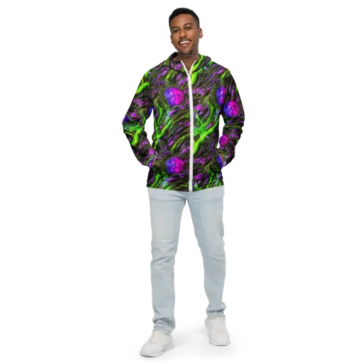 Neon Vine Reverie on a Men's Windbreaker