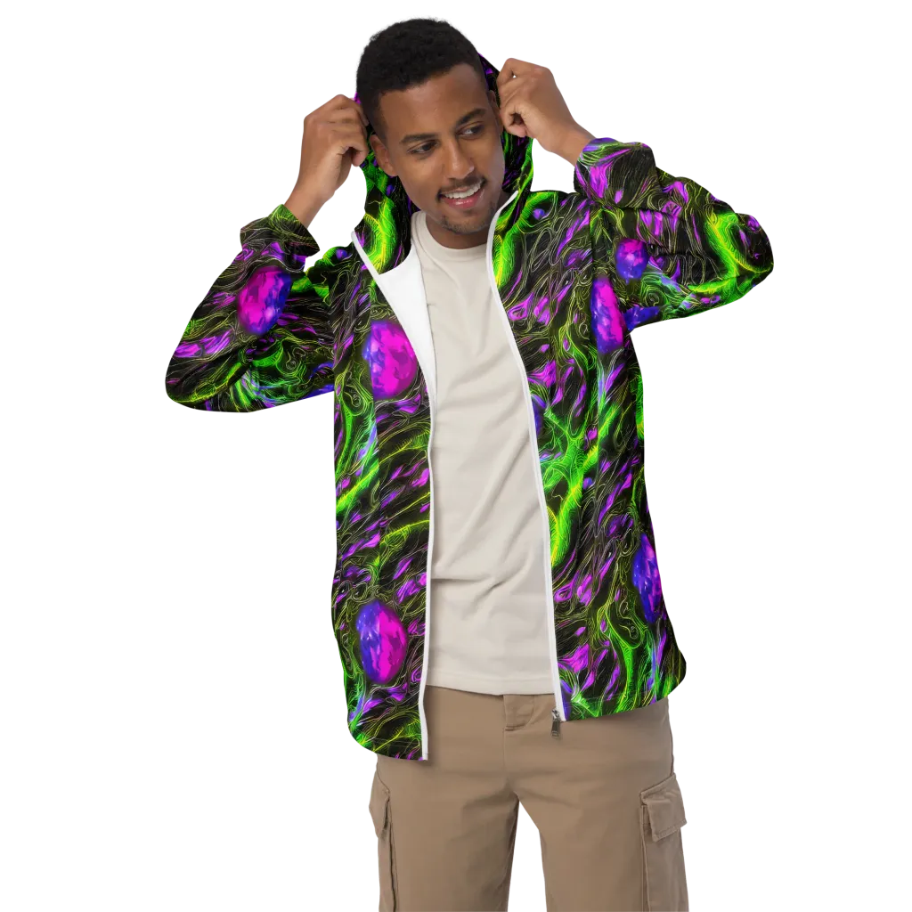 Neon Vine Reverie on Men's Windbreaker — Front