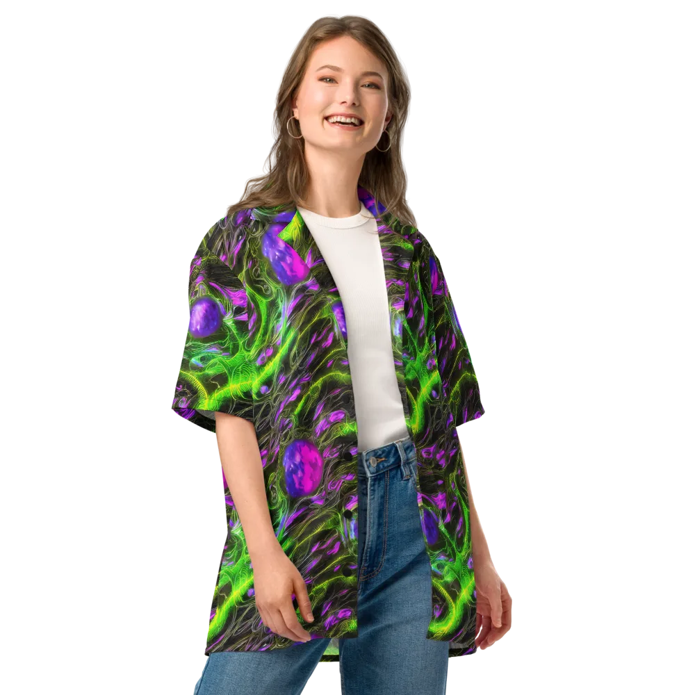 Neon Vine Reverie on Button Shirt — Front