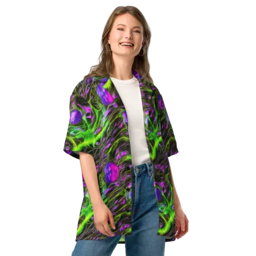 Neon Vine Reverie on a Button Shirt