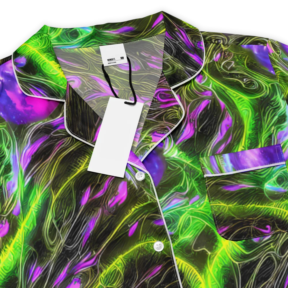 Neon Vine Reverie on Women's Short Sleeve Pajama Top — Product details