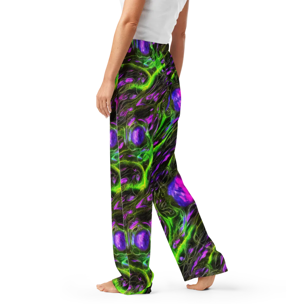 Neon Vine Reverie on Women's Pajama Pants — Left
