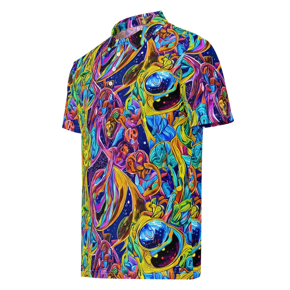 Electric Petal Storm on Men's Slim Fit Polo Shirt — Left Front