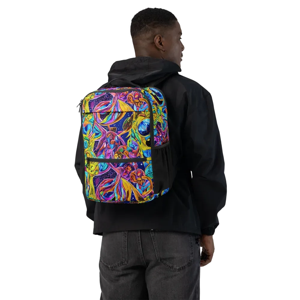 Electric Petal Storm on Utility Backpack — Back