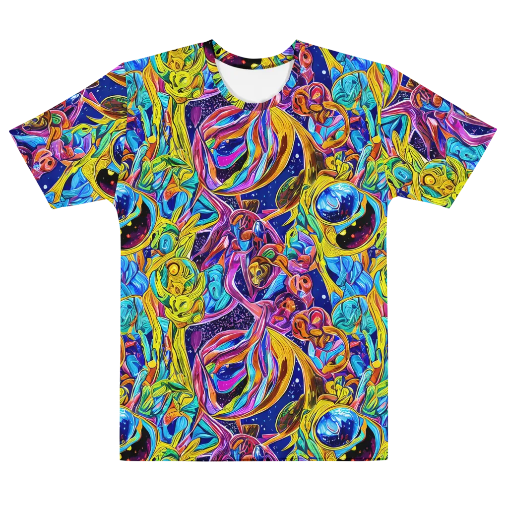 Electric Petal Storm on Men's Cotton Crew Neck T-Shirt — Front