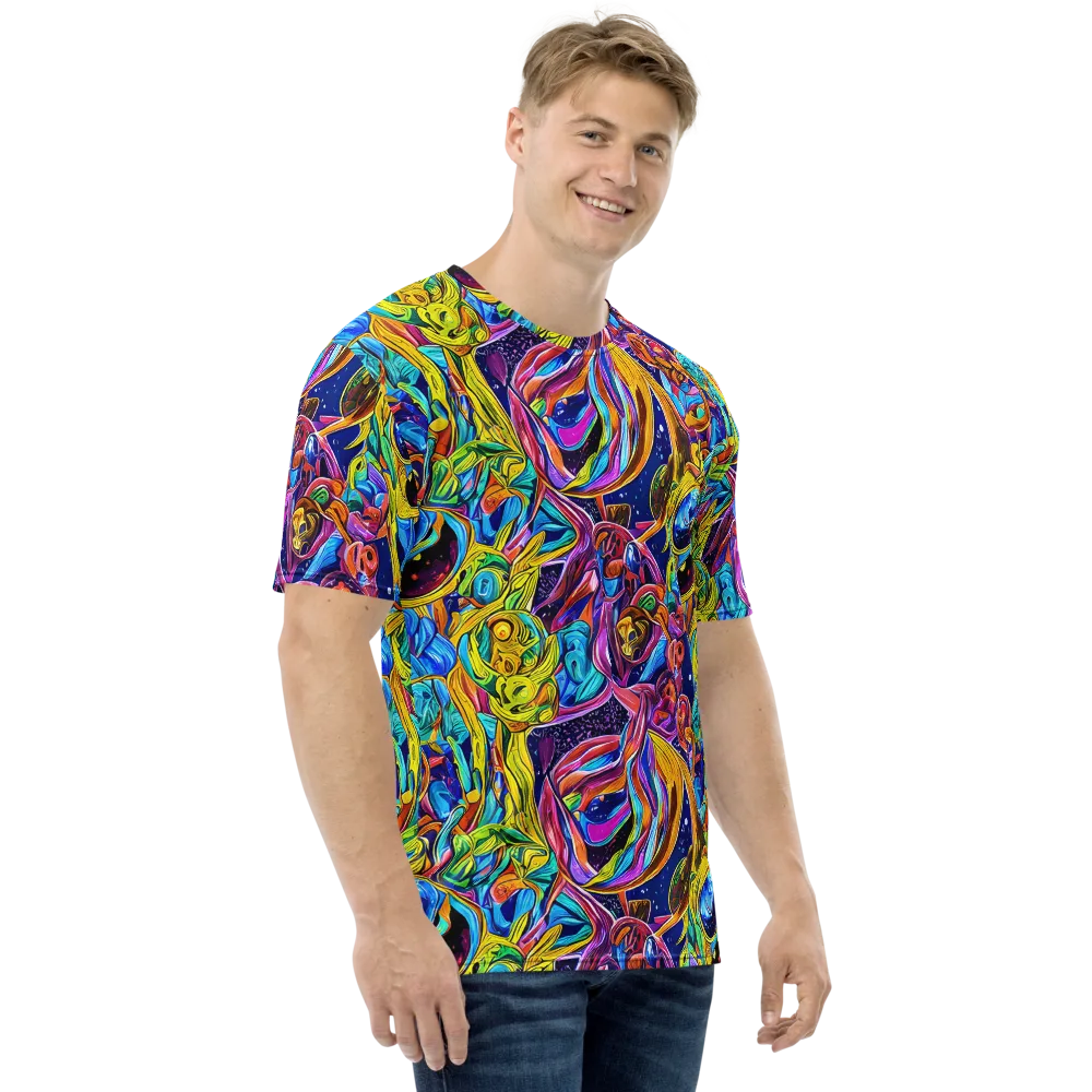 Electric Petal Storm on Men's Crew Neck T-Shirt — Right
