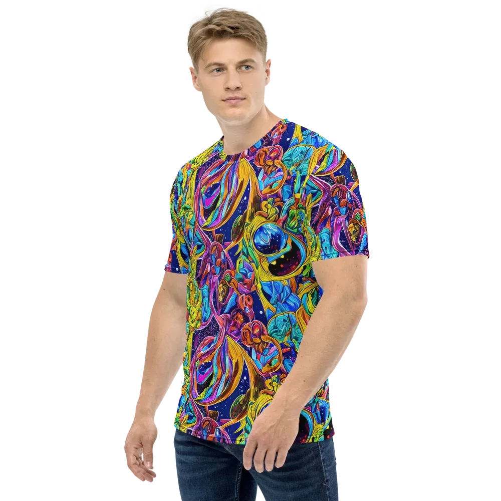 Electric Petal Storm on Men's Crew Neck T-Shirt — Left