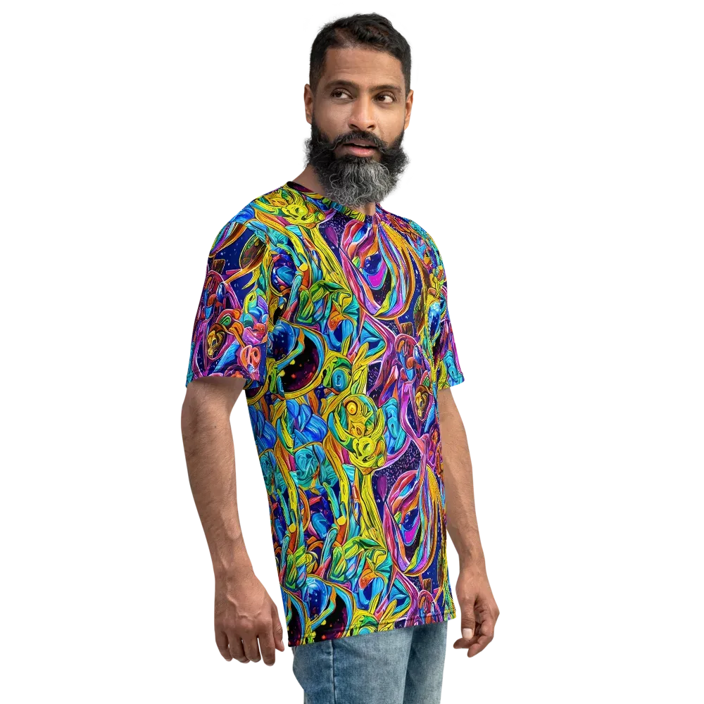 Electric Petal Storm on Men's Crew Neck T-Shirt — Right