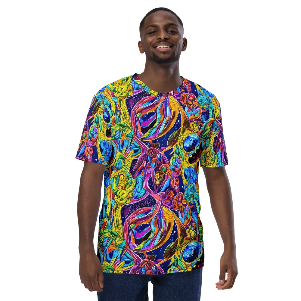 Electric Petal Storm on Men's Crew Neck T-Shirt — Front