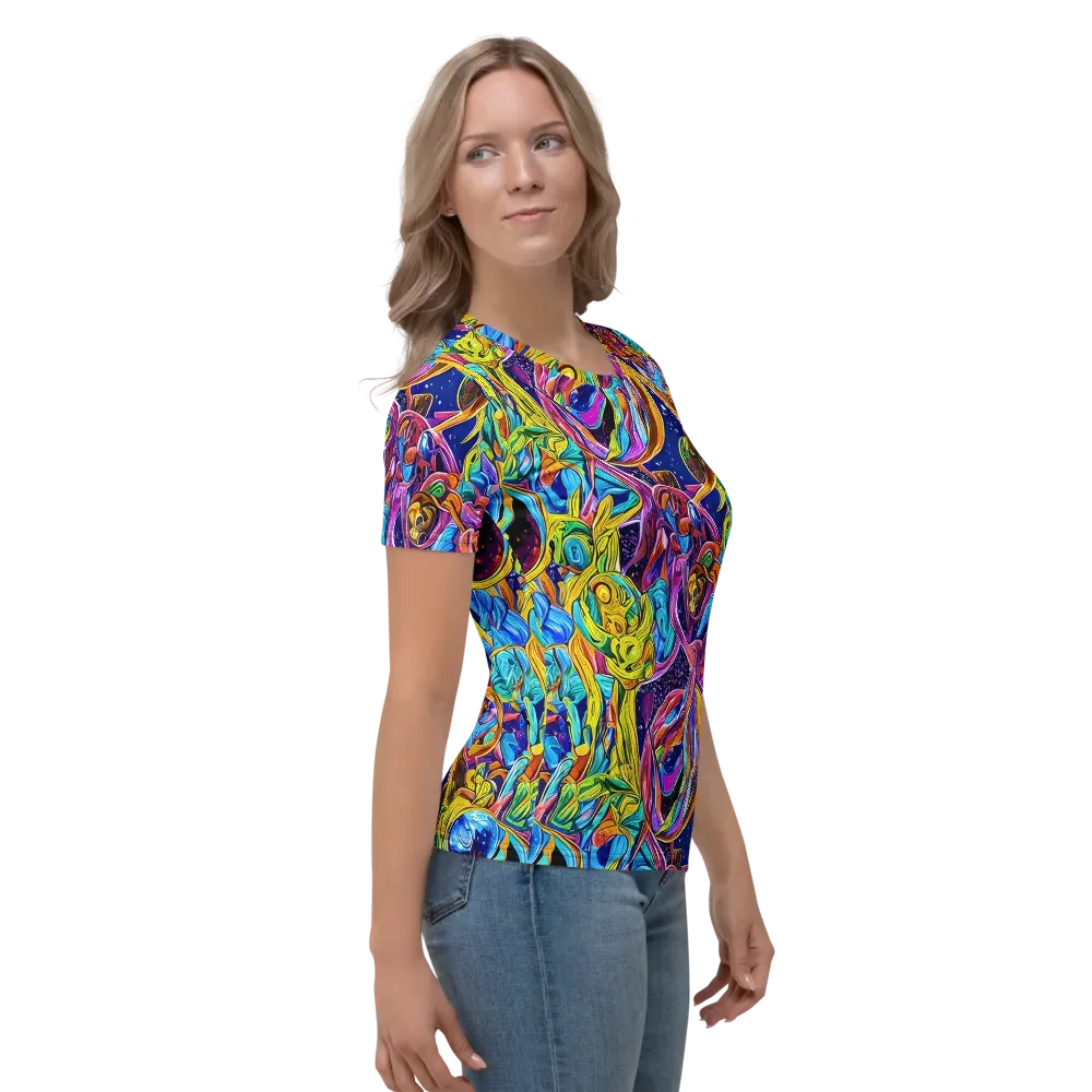 Electric Petal Storm on Women's Crew Neck T-Shirt — Right