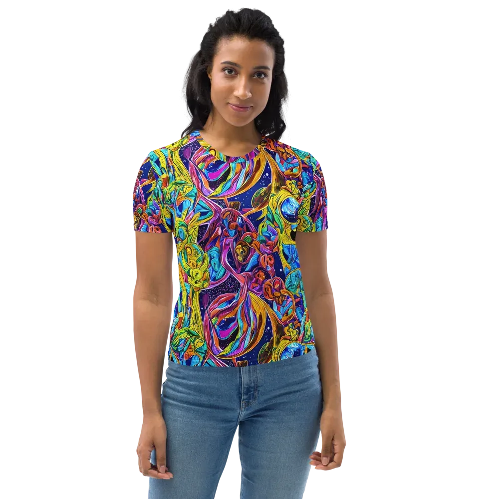 Electric Petal Storm on Women's Crew Neck T-Shirt — Front