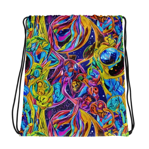 Electric Petal Storm on a Drawstring Bag