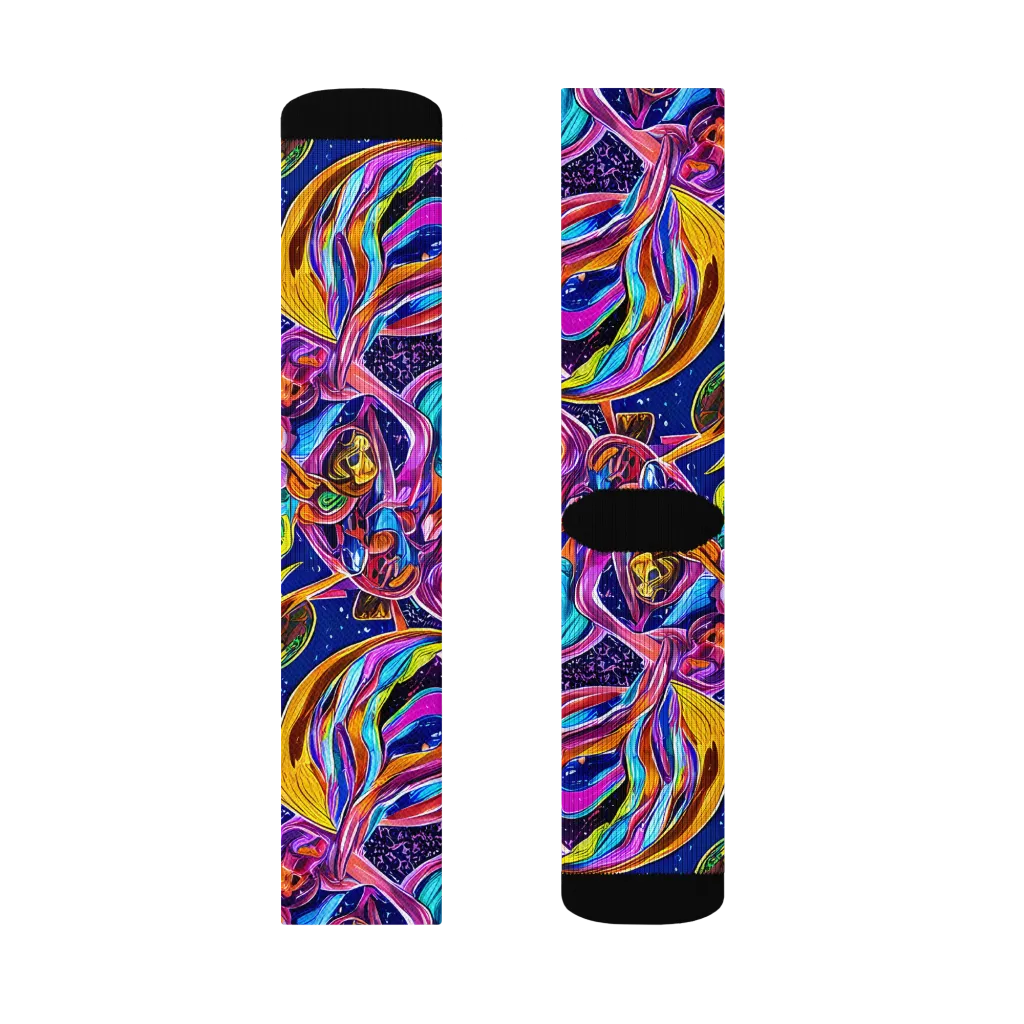 Electric Petal Storm on Socks — Right Sock