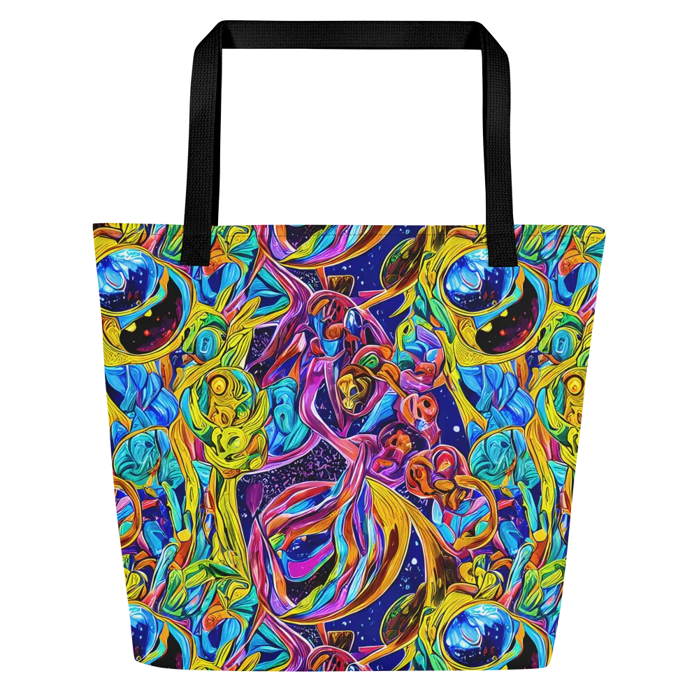 Electric Petal Storm on Large Tote Bag W/ Pocket — Front