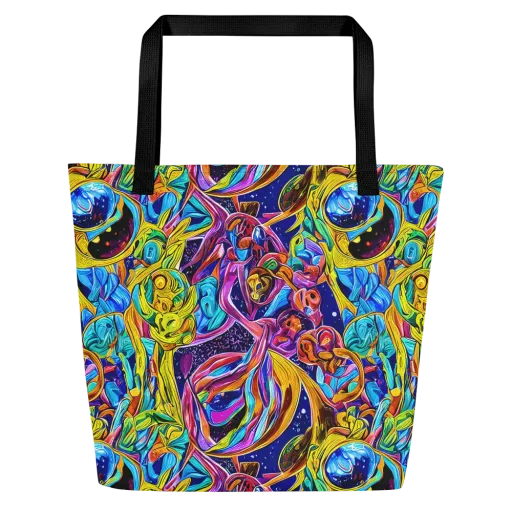 Electric Petal Storm on a Large Tote Bag W/ Pocket