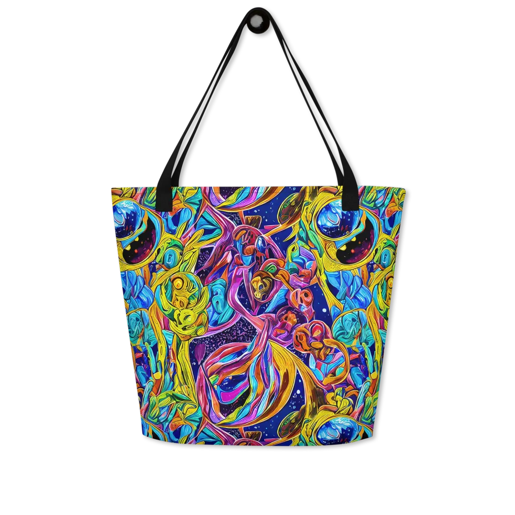 Electric Petal Storm on Large Tote Bag W/ Pocket — Front