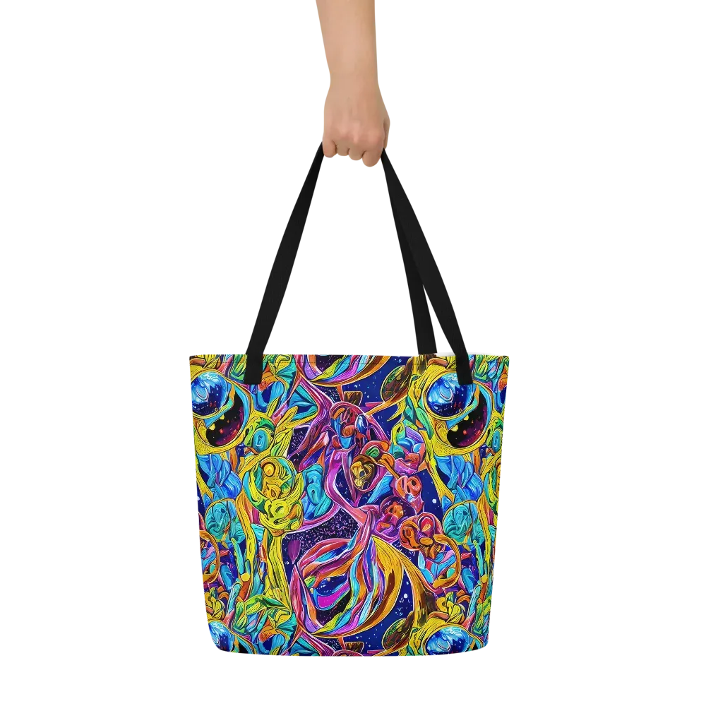 Electric Petal Storm on Large Tote Bag W/ Pocket — Front