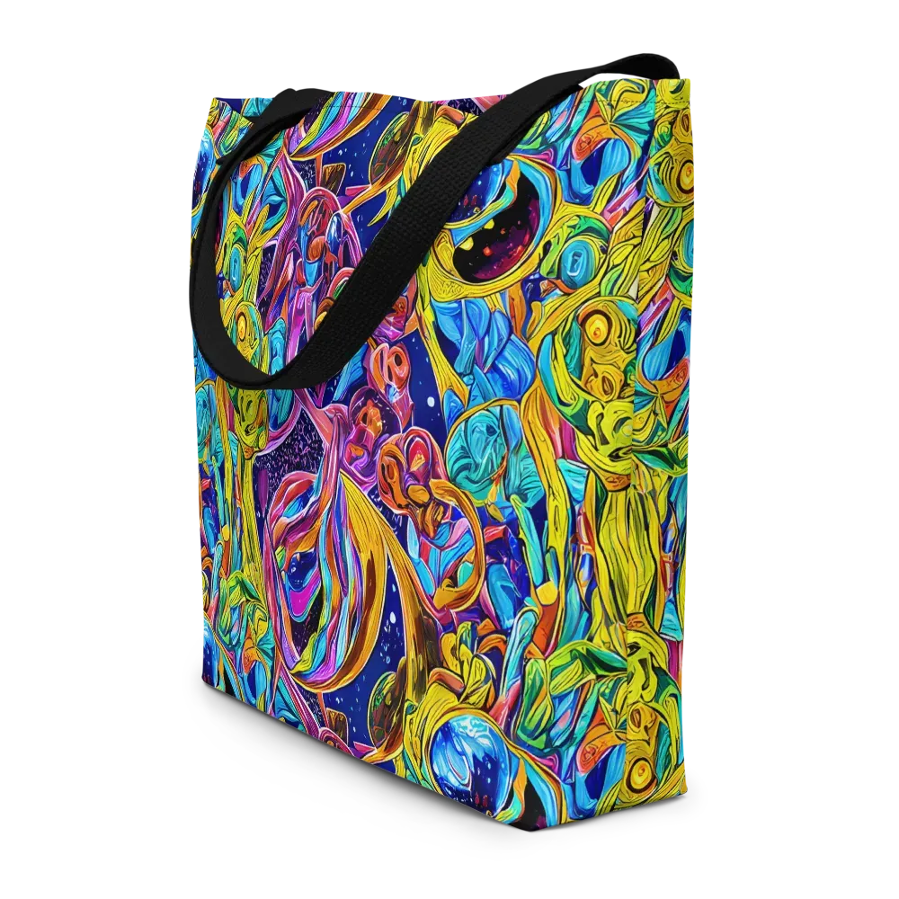 Electric Petal Storm on Large Tote Bag W/ Pocket — Front