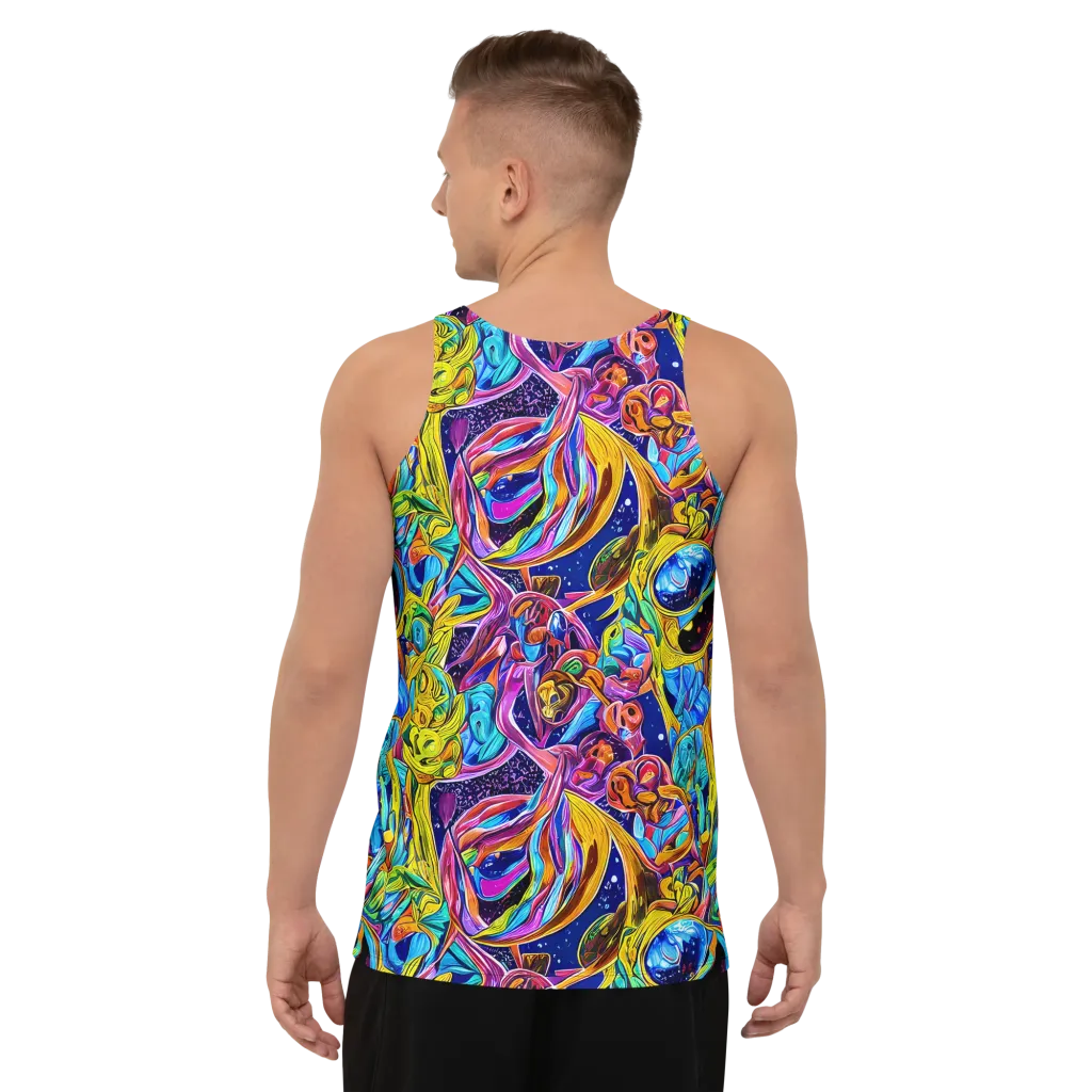Electric Petal Storm on Men's Tank Top — Back