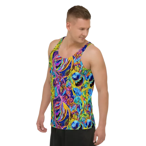 Electric Petal Storm on a Men's Tank Top