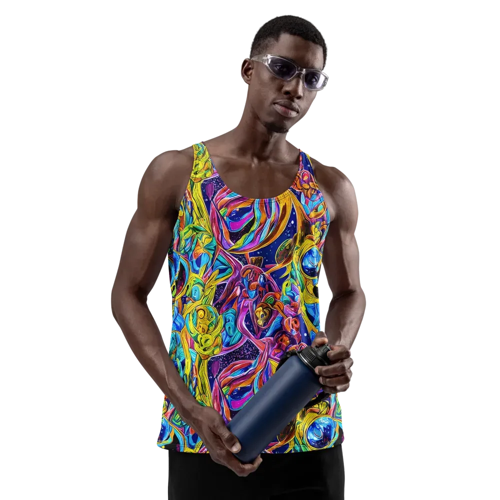 Electric Petal Storm on Men's Tank Top — Front