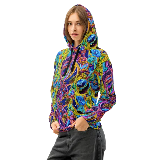 Electric Petal Storm on a Cotton Hoodie