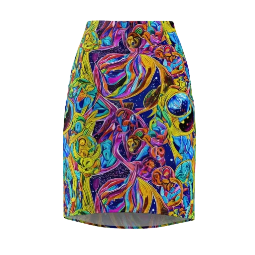 Electric Petal Storm on a Pencil Skirt