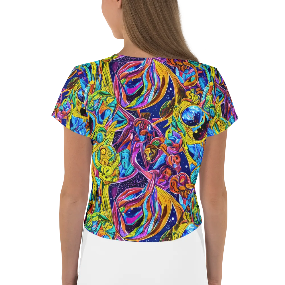 Electric Petal Storm on Crop Tee — Back