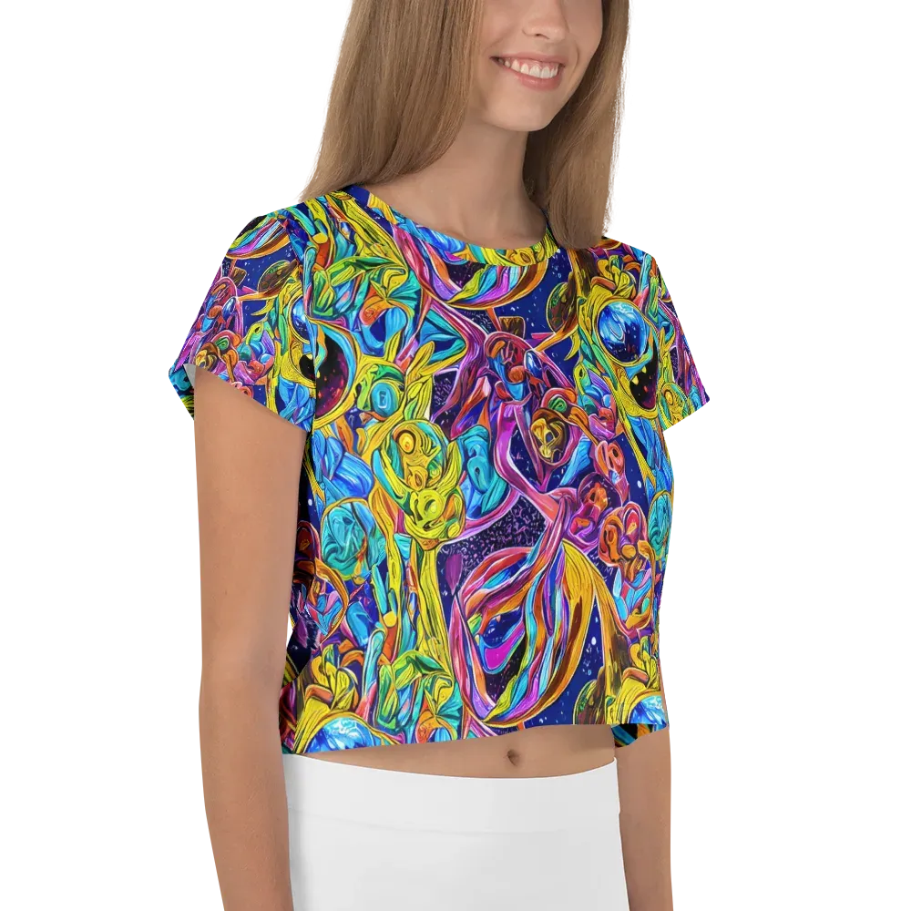 Electric Petal Storm on Crop Tee — Right