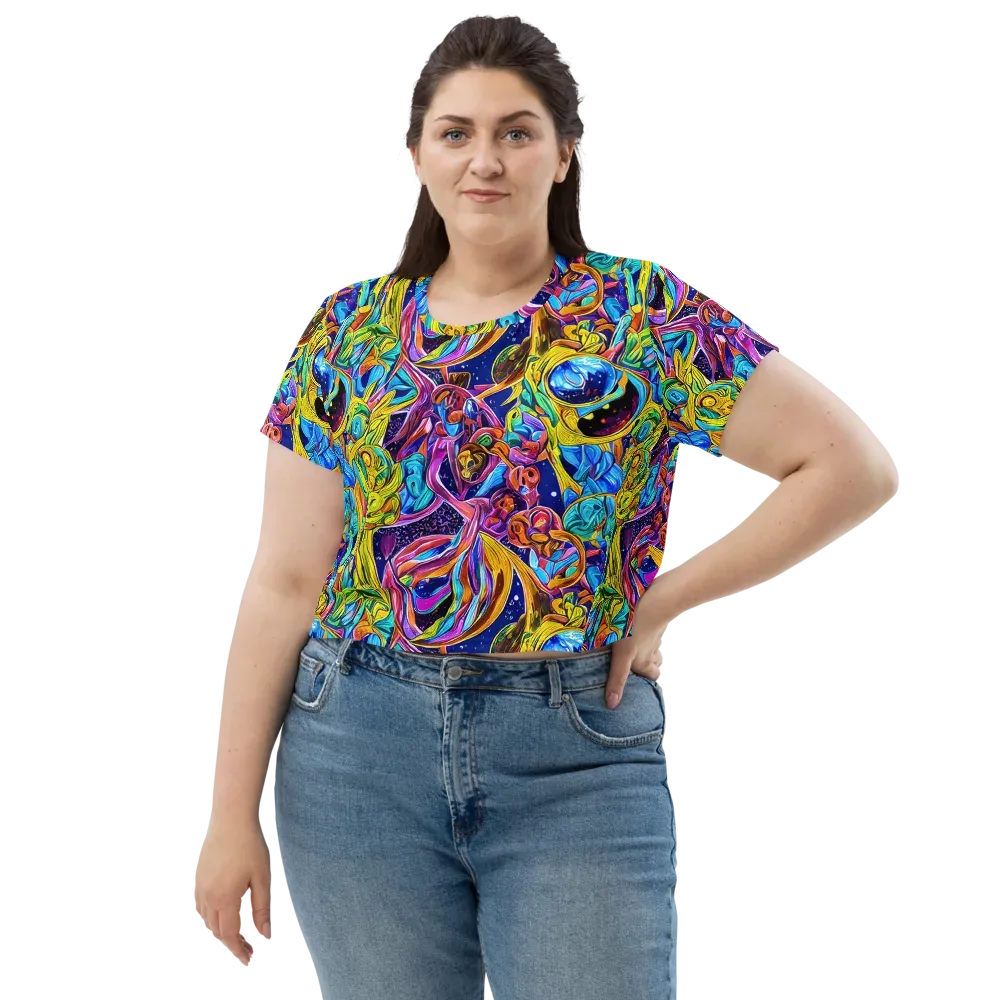 Electric Petal Storm on Crop Tee — Front