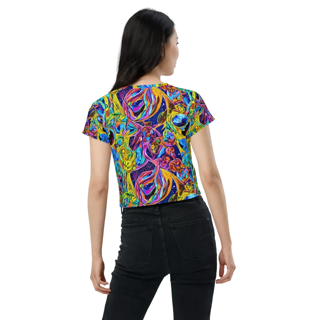 Electric Petal Storm on Crop Tee — Back