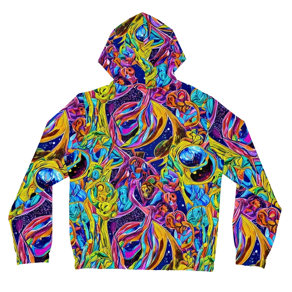 Electric Petal Storm on Women's Full-Zip Hoodie — Back