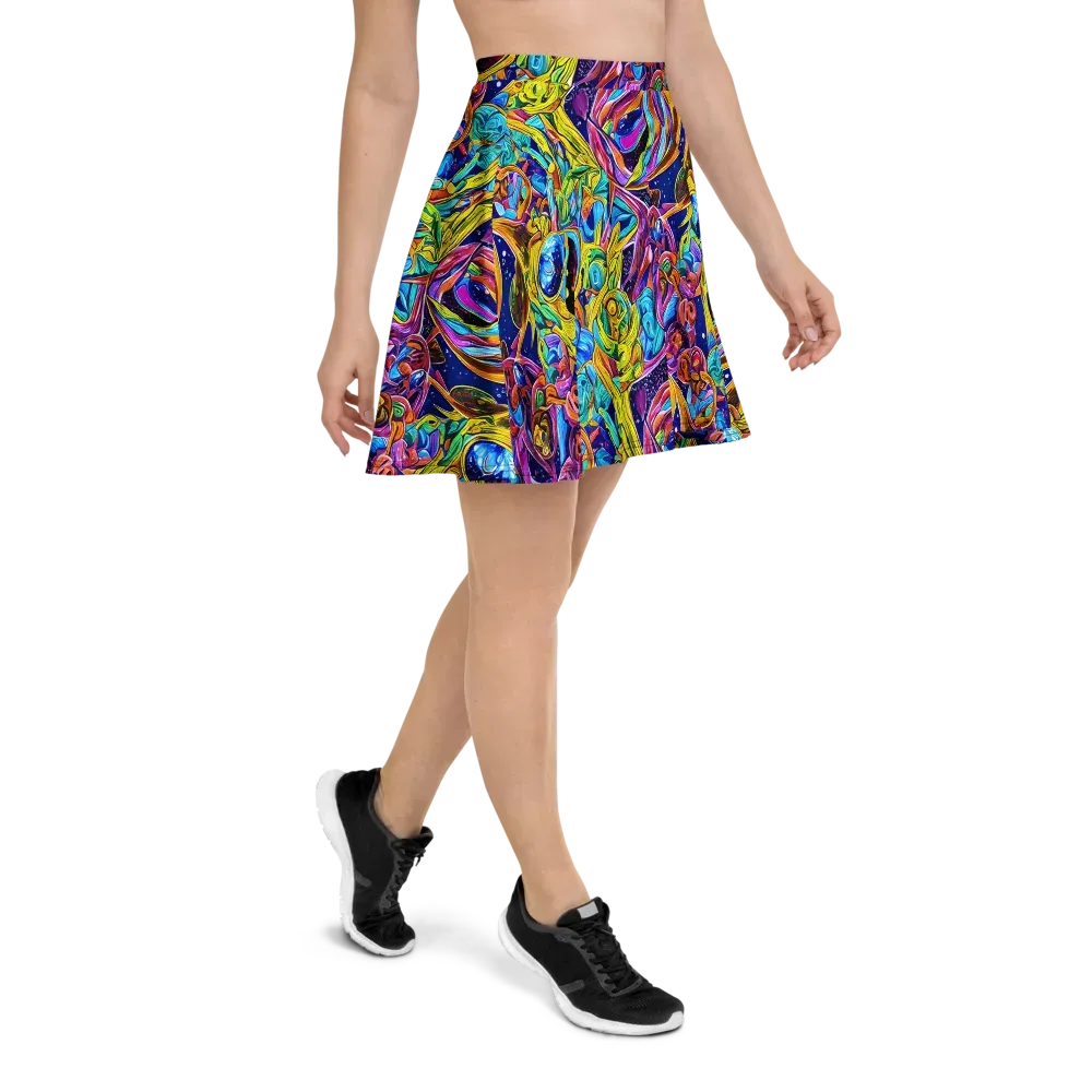 Electric Petal Storm on Skater Skirt — Right
