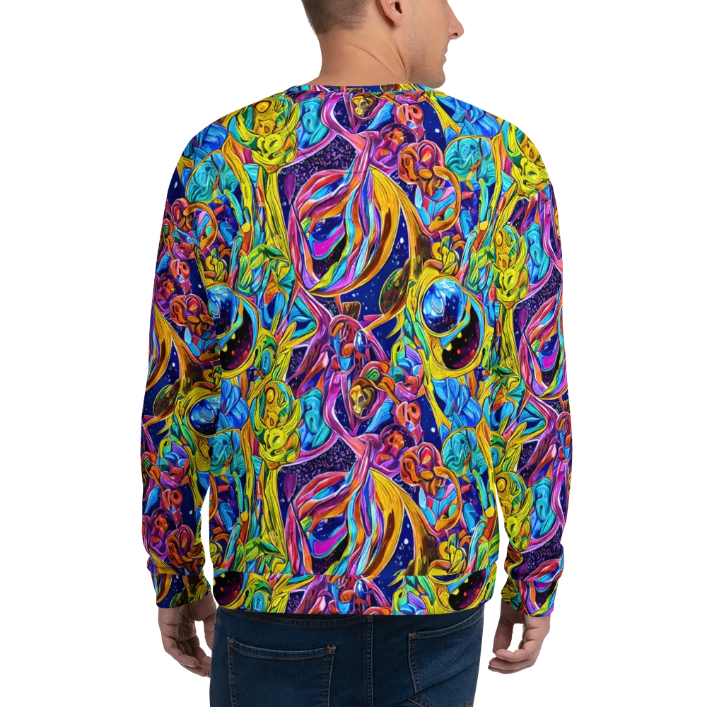 Electric Petal Storm on Sweatshirt — Back