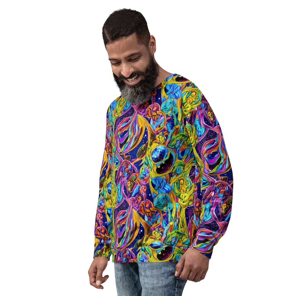 Electric Petal Storm on Sweatshirt — Left Front